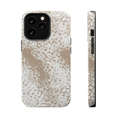 White Leopard MagSafe Tough iPhone Case