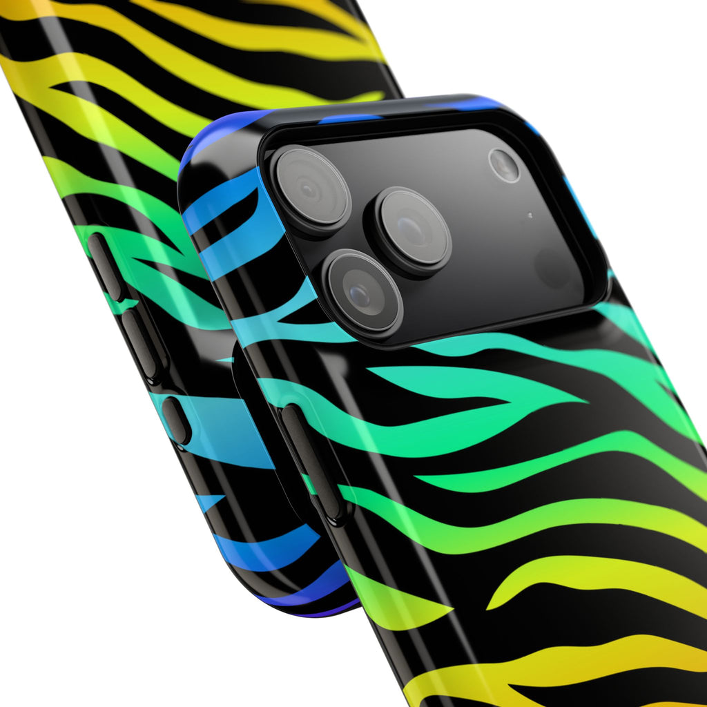 Neon Stripes Tough iPhone Case