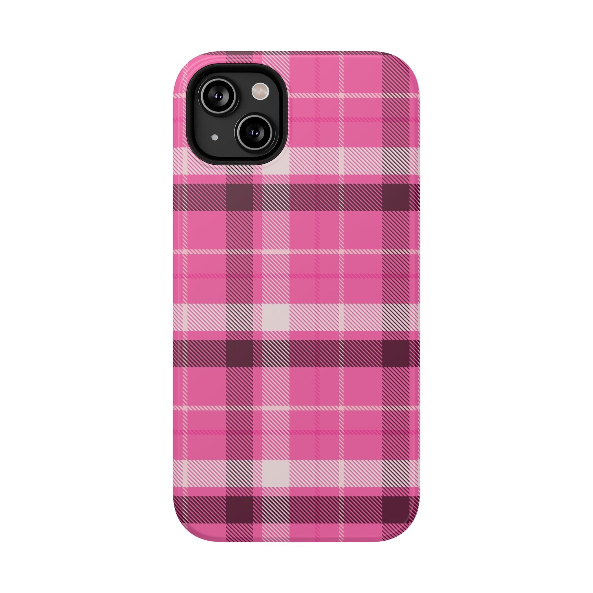 Pink Plaid Tough iPhone Case