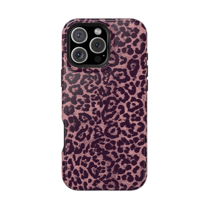 Purple Leopard MagSafe Tough iPhone Case