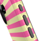 Yellow and Pink Stripes Tough iPhone Case