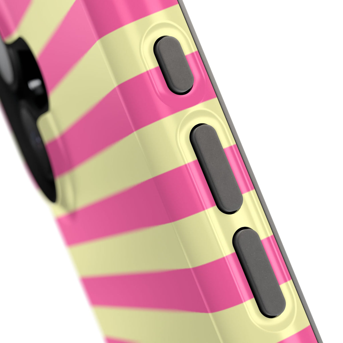 Yellow and Pink Stripes Tough iPhone Case