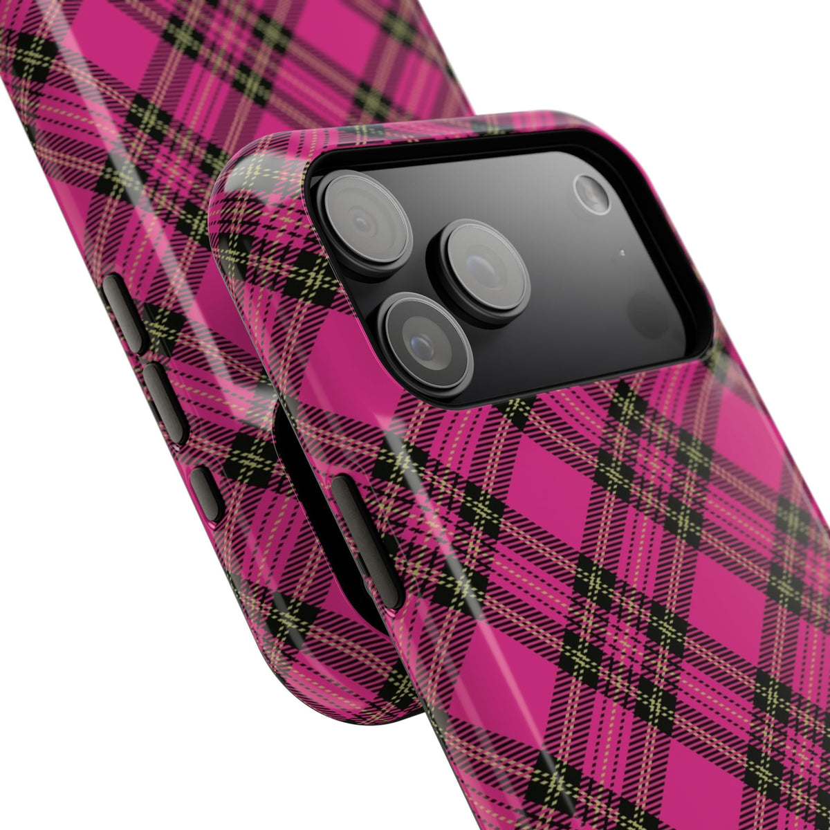 Pink Tartan MagSafe Tough iPhone Case
