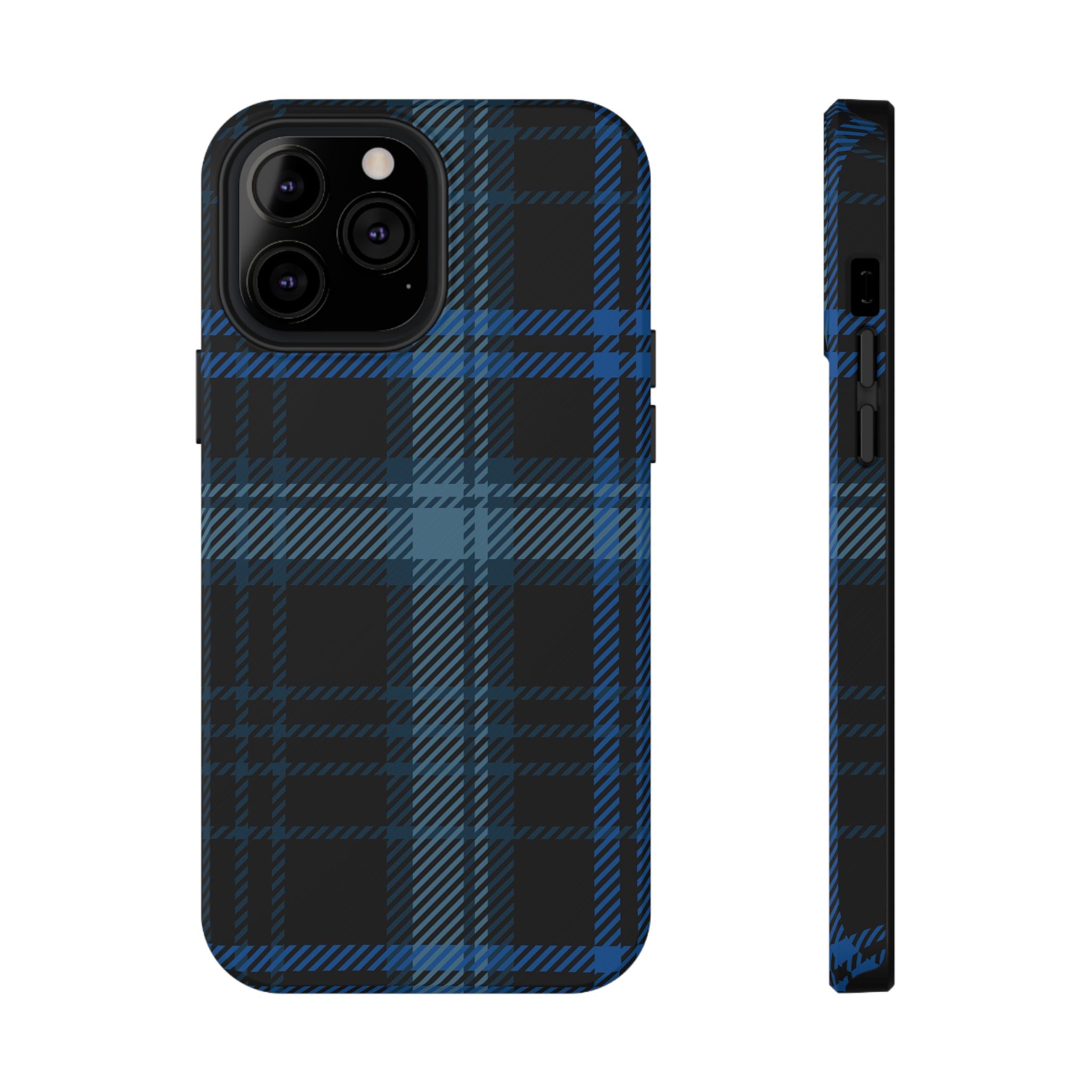 Blue Plaid Tough iPhone Case