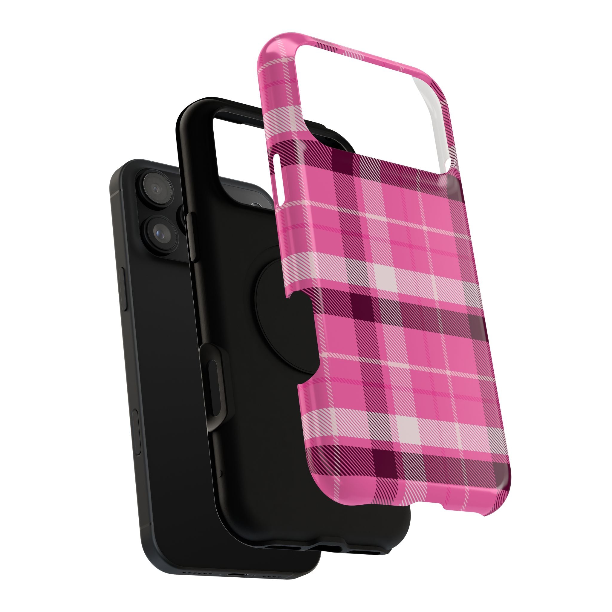 Pink Plaid Tough iPhone Case