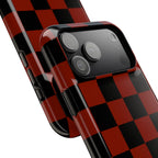Red Grid Tough iPhone Case