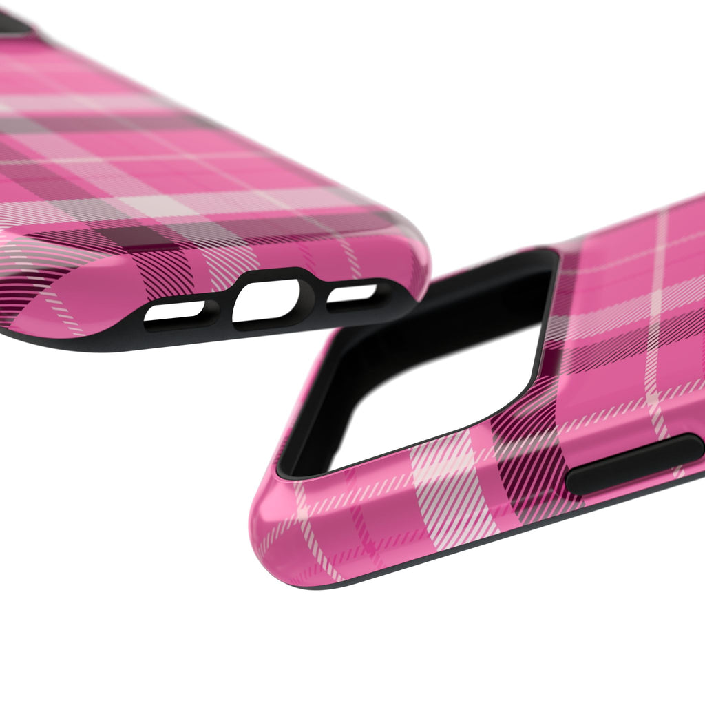 Pink Plaid Tough iPhone Case