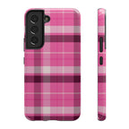 Pink Plaid Tough Samsung Case