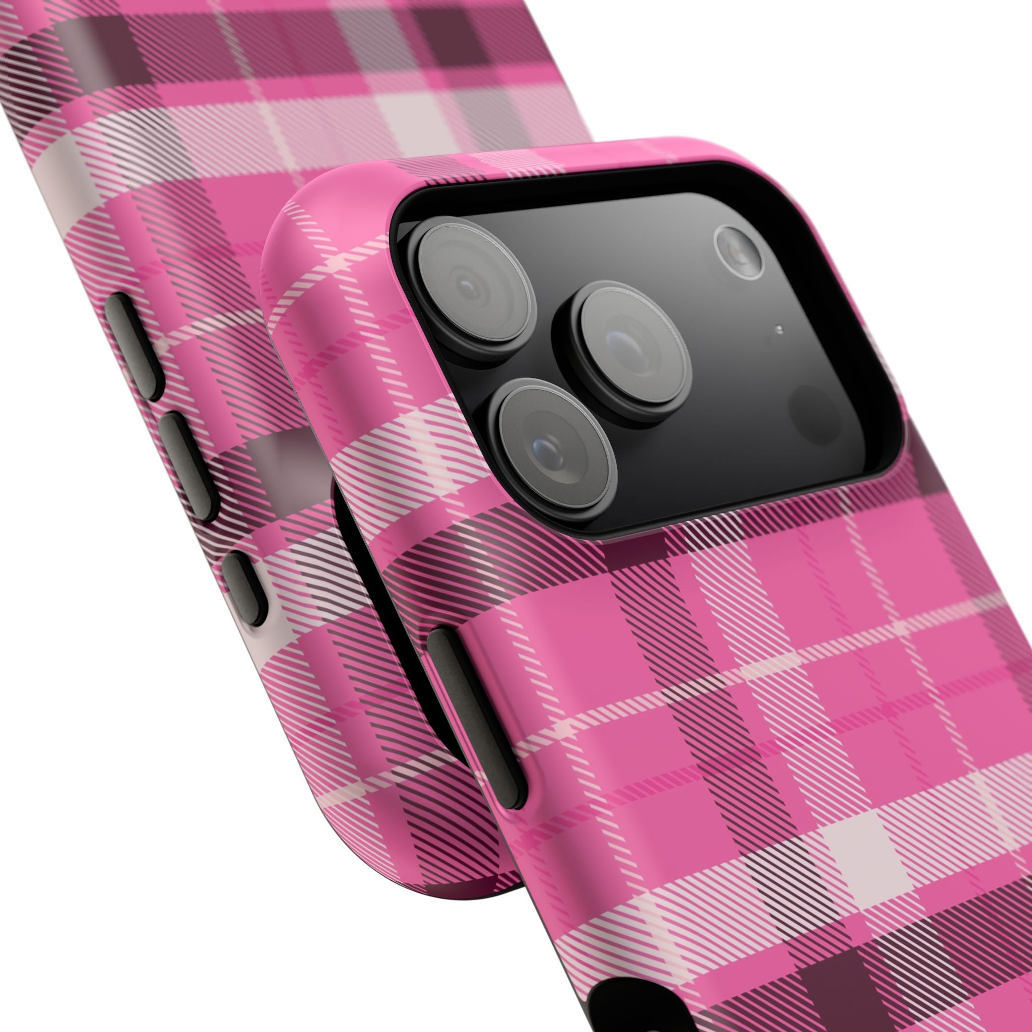 Pink Plaid Tough iPhone Case