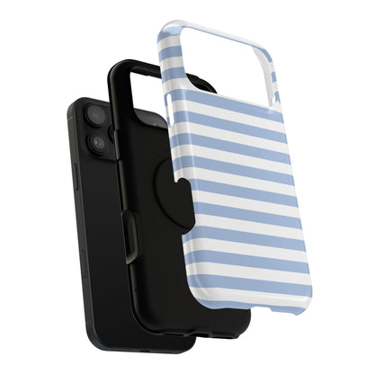 White and Blue Stripes MagSafe Tough iPhone Case