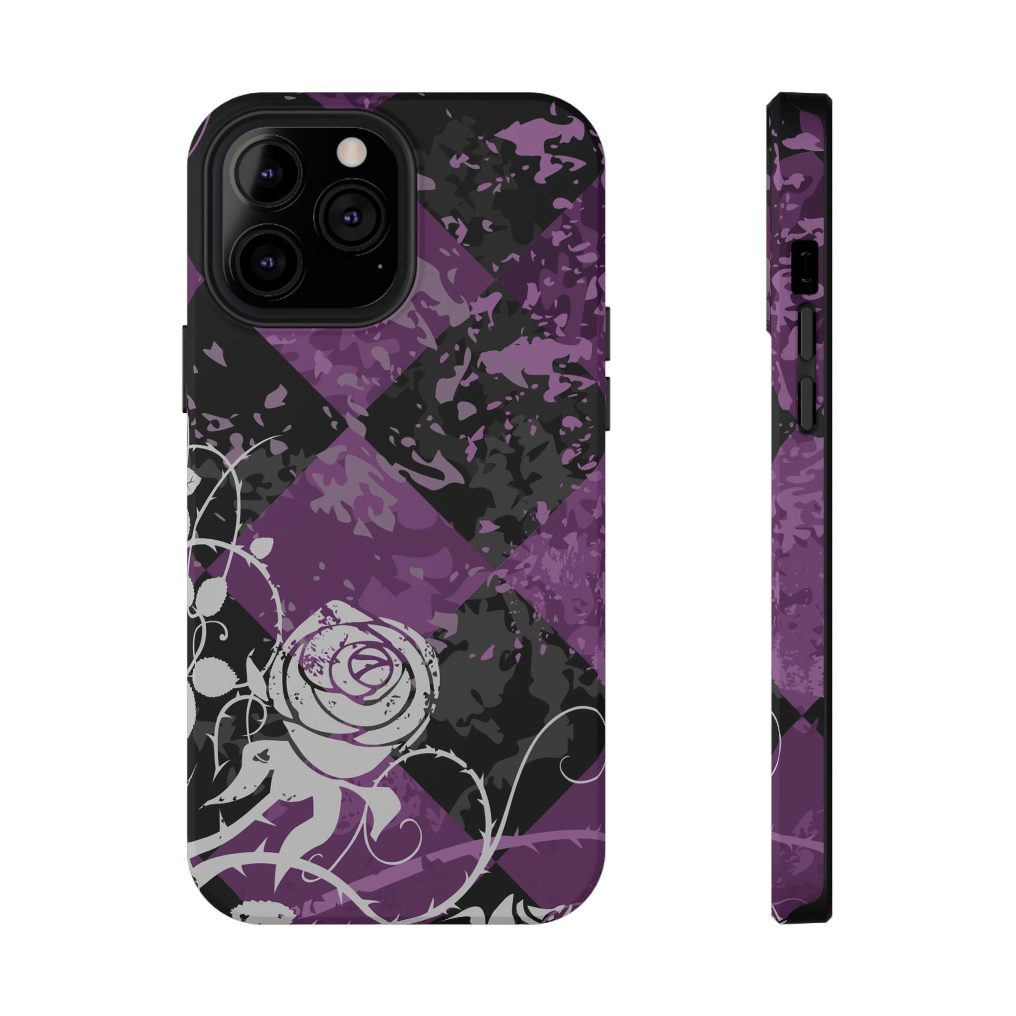 Checkered Rose Tough iPhone Case