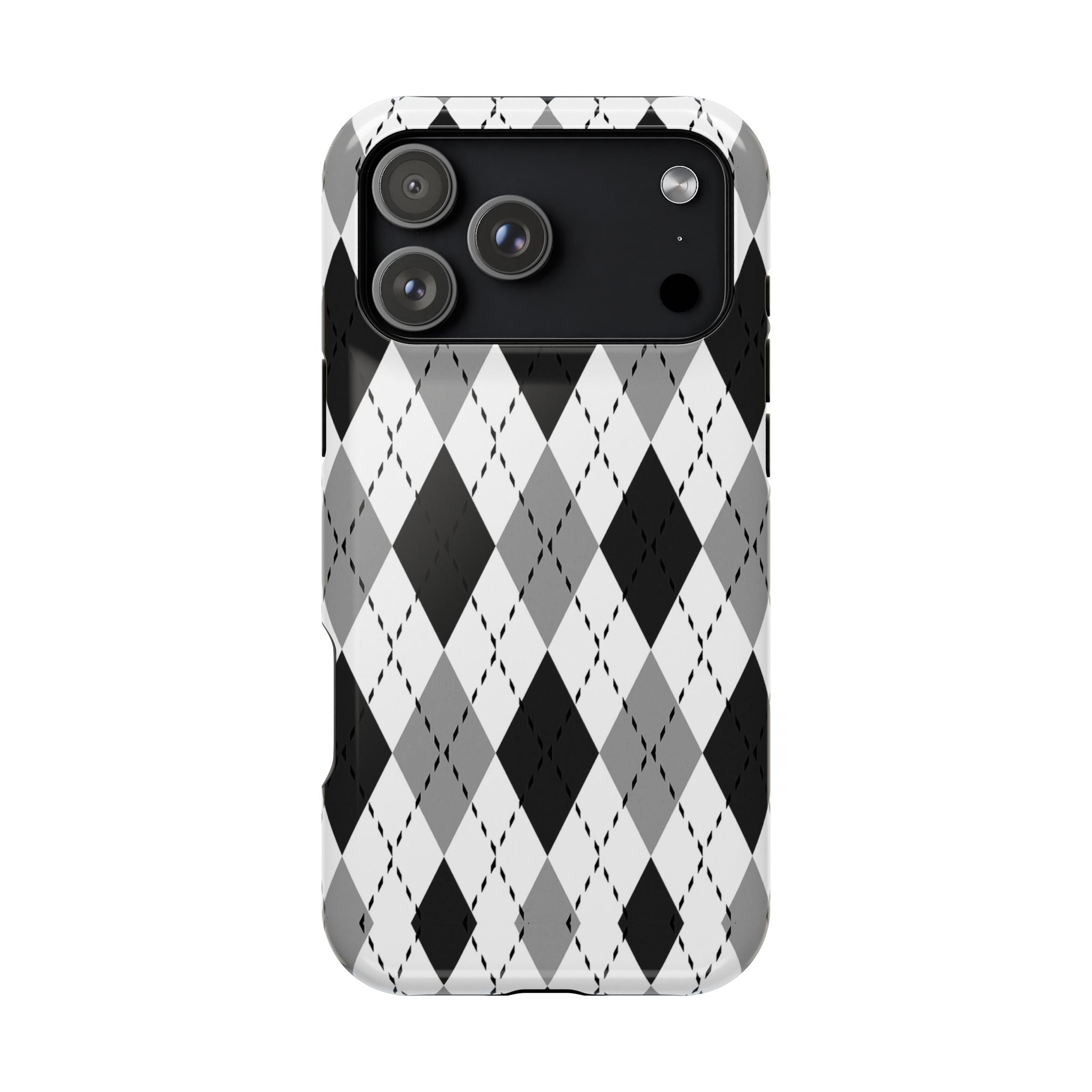 Monochrome Argyle Tough iPhone Case