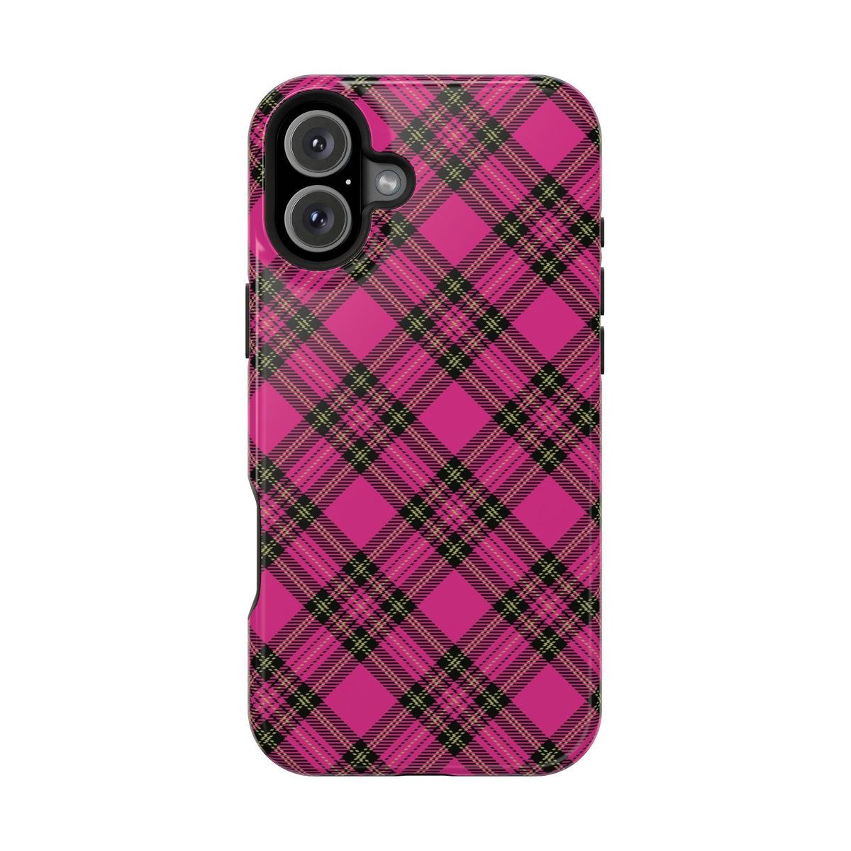 Pink Tartan MagSafe Tough iPhone Case