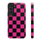 Pink Grid Tough Samsung Case