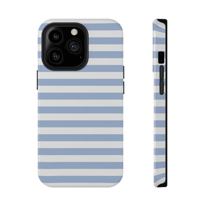 White and Blue Stripes MagSafe Tough iPhone Case