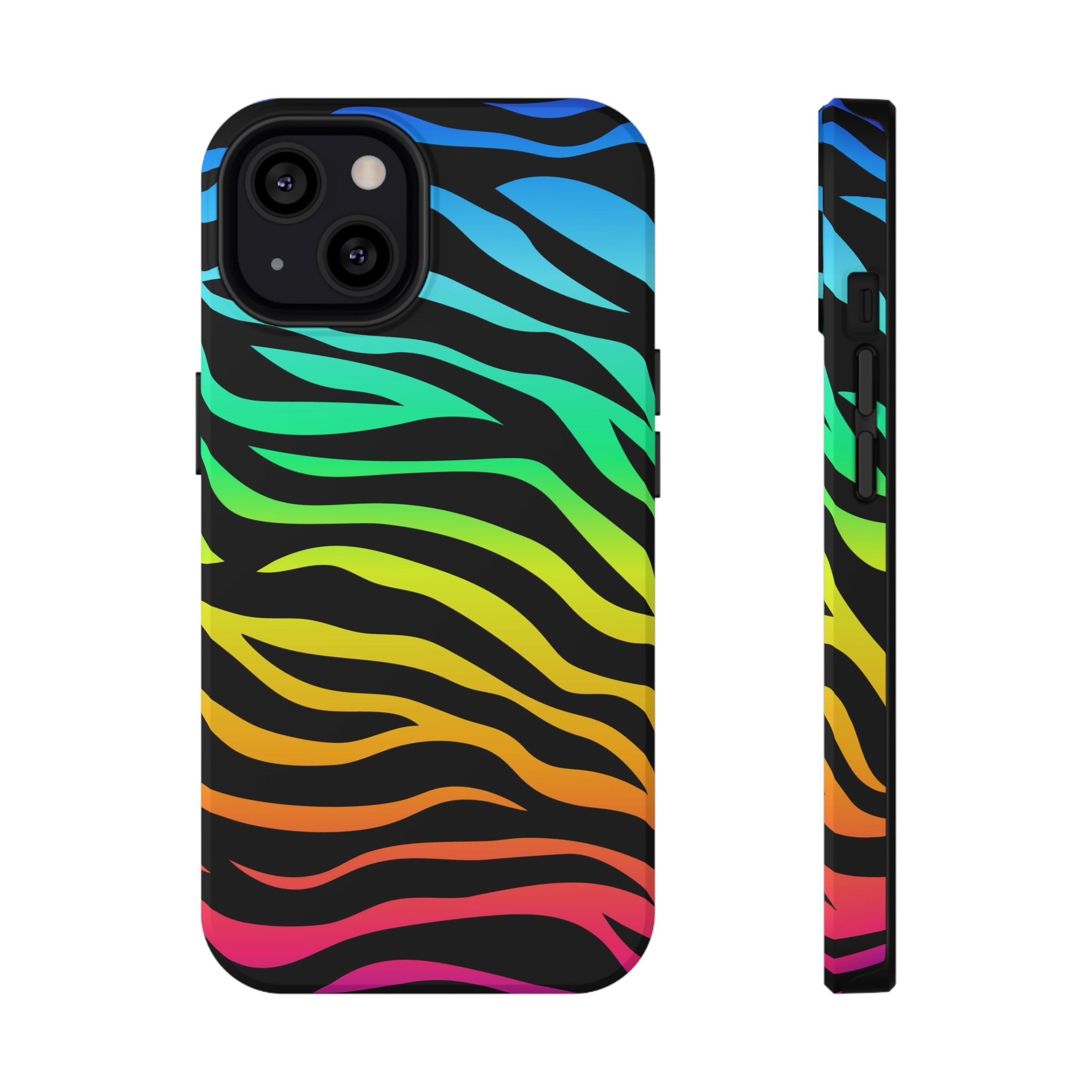 Neon Stripes Tough iPhone Case