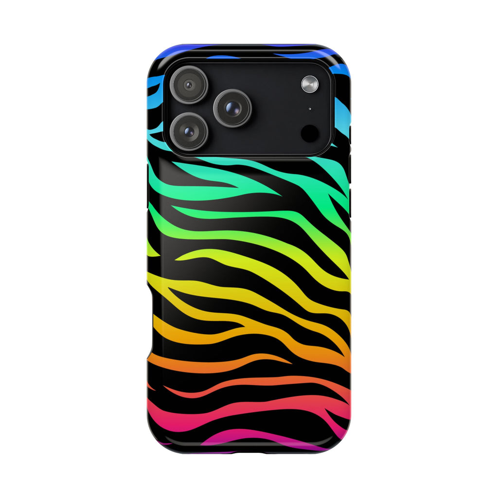 Neon Stripes Tough iPhone Case