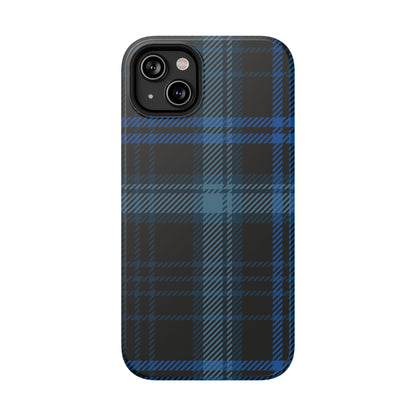 Blue Plaid MagSafe Tough iPhone Case
