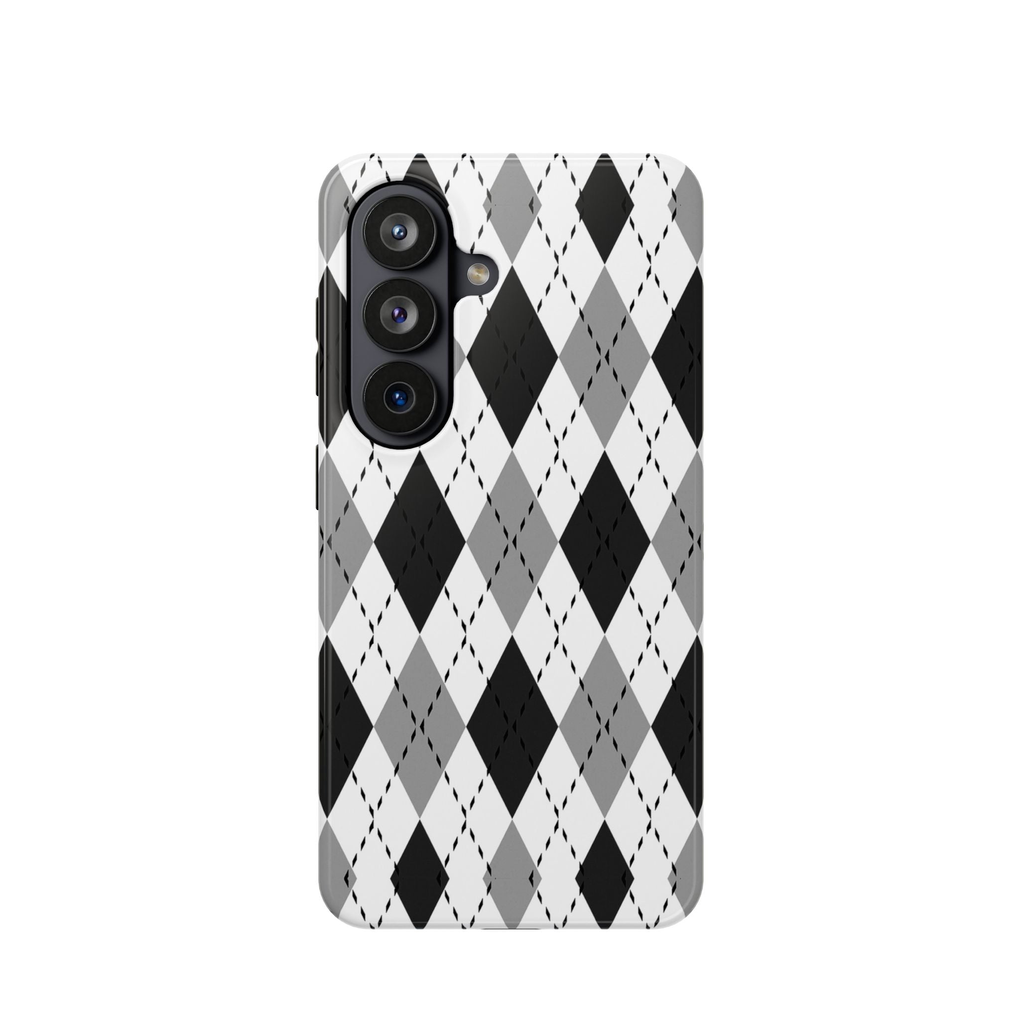 Monochrome Argyle Tough Samsung Case