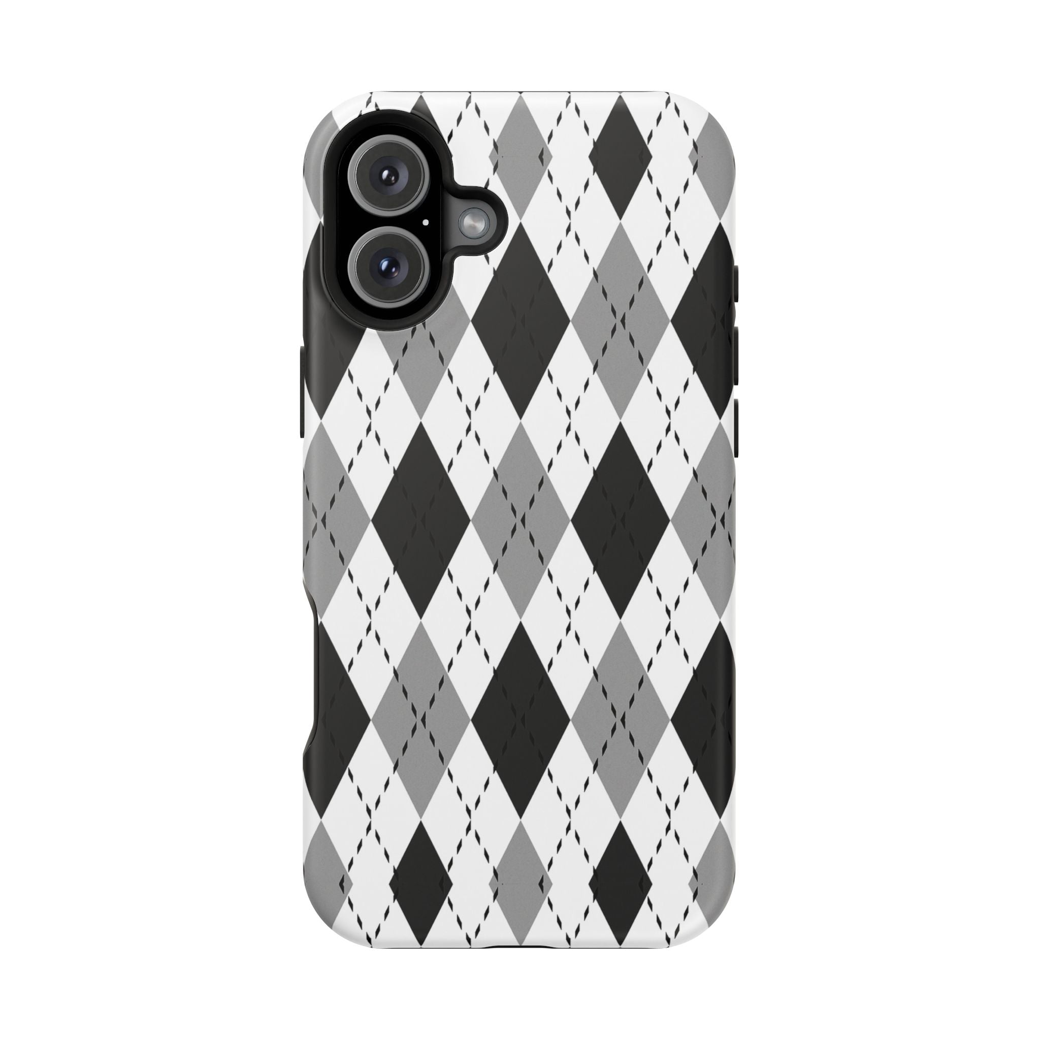 Monochrome Argyle Tough iPhone Case