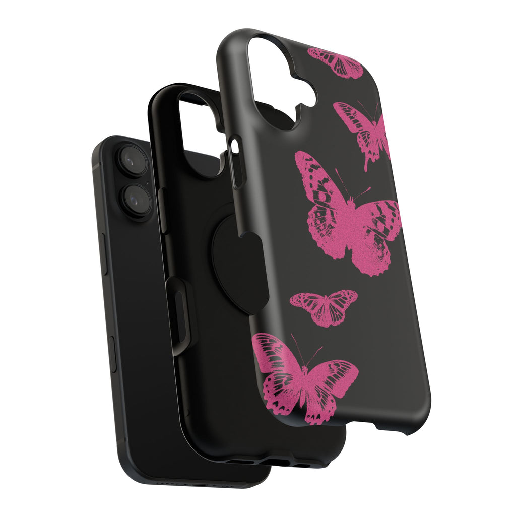 Pink Butterflies Tough iPhone Case