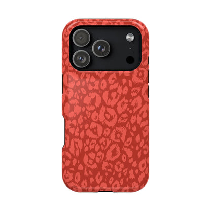 Red Leopard MagSafe Tough iPhone Case