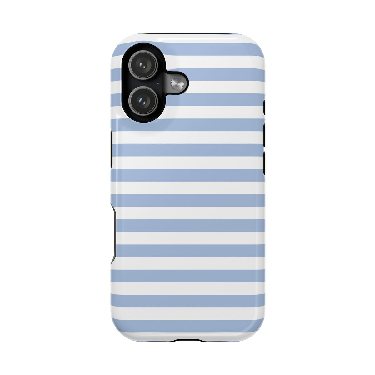 White and Blue Stripes MagSafe Tough iPhone Case
