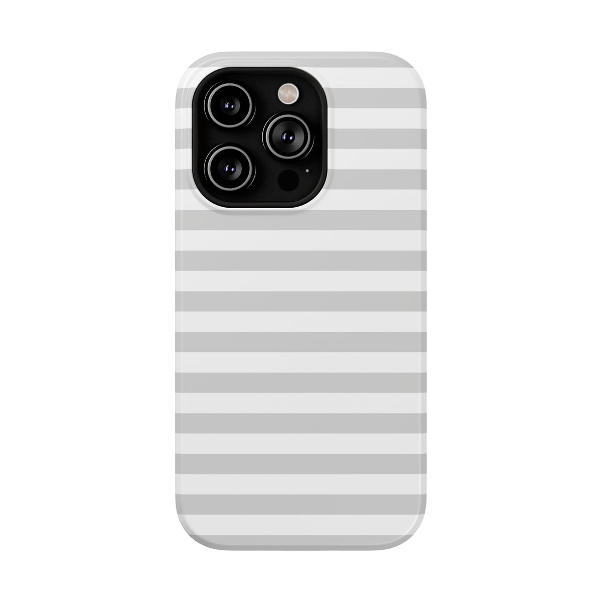 White and Grey Stripes MagSafe Tough iPhone Case
