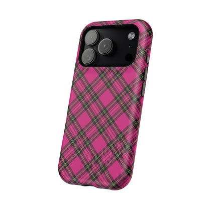 Pink Tartan MagSafe Tough iPhone Case