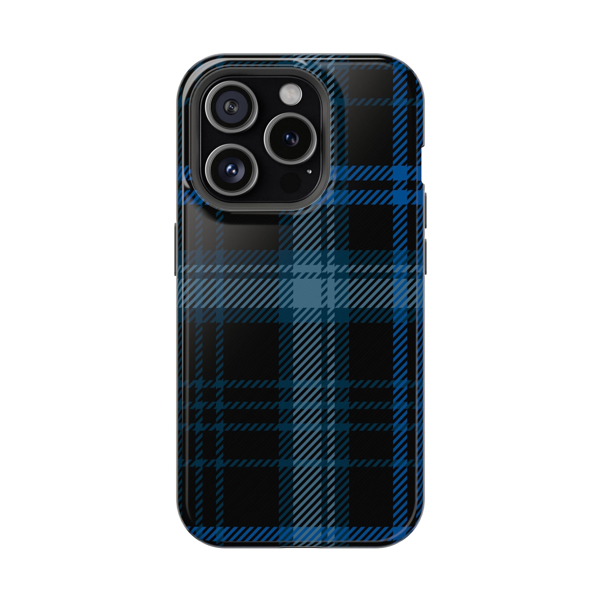 Blue Plaid Tough iPhone Case
