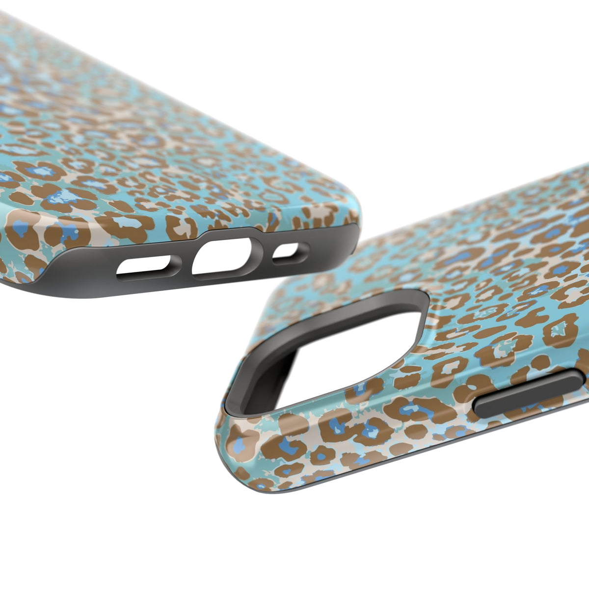 Faded Blue Leopard MagSafe Tough iPhone Case