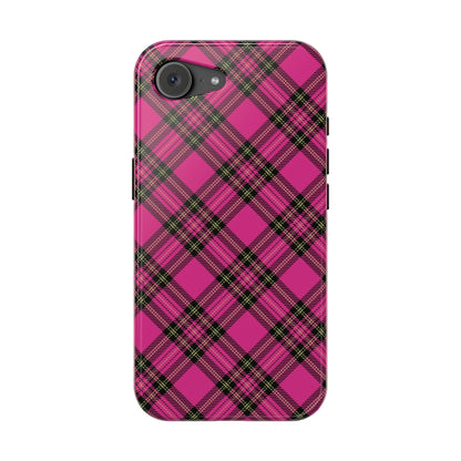 Pink Tartan MagSafe Tough iPhone Case