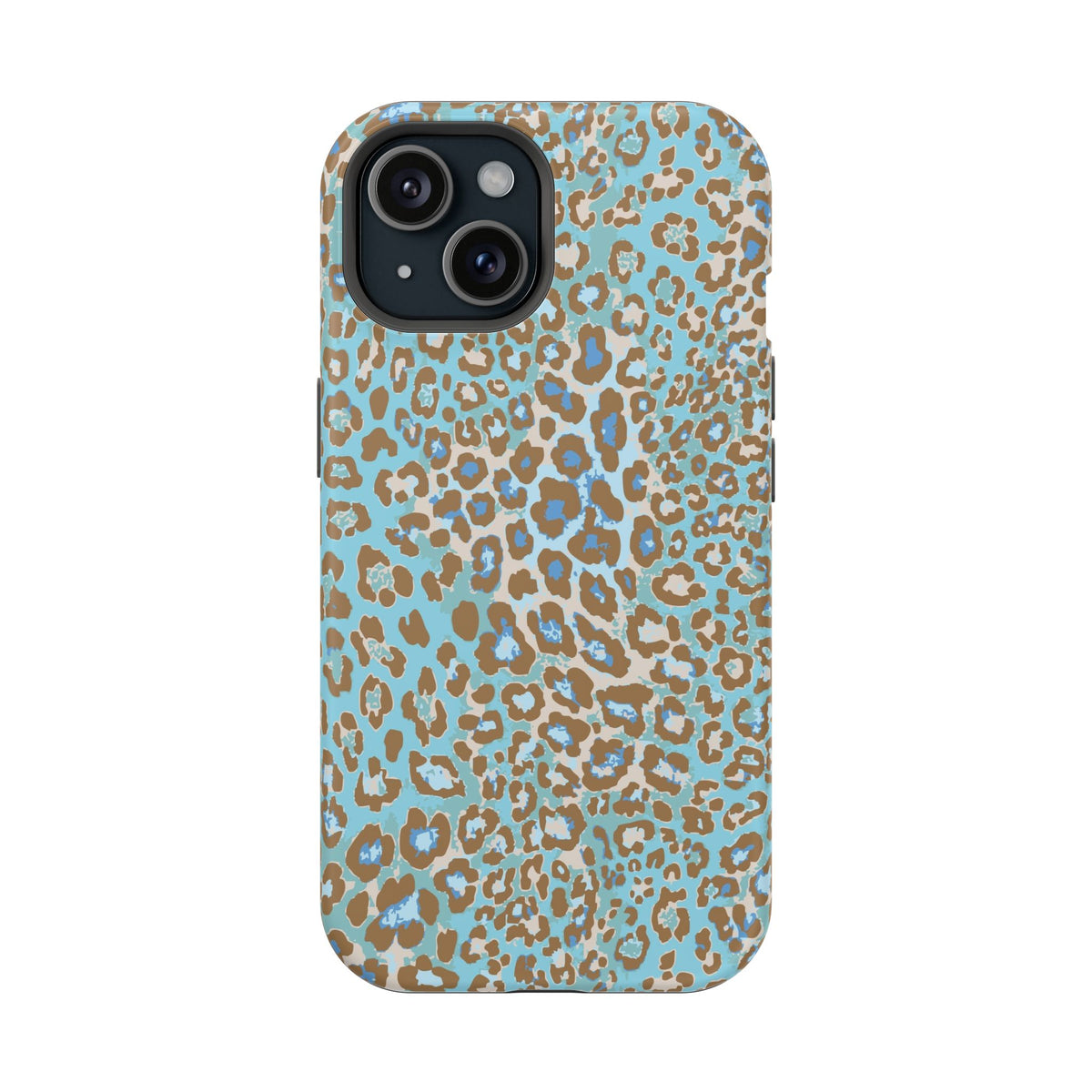 Faded Blue Leopard MagSafe Tough iPhone Case