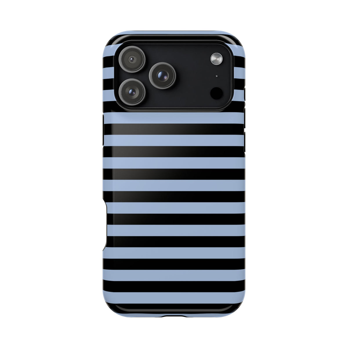 Faded Blue and Black Stripes MagSafe Tough iPhone Case