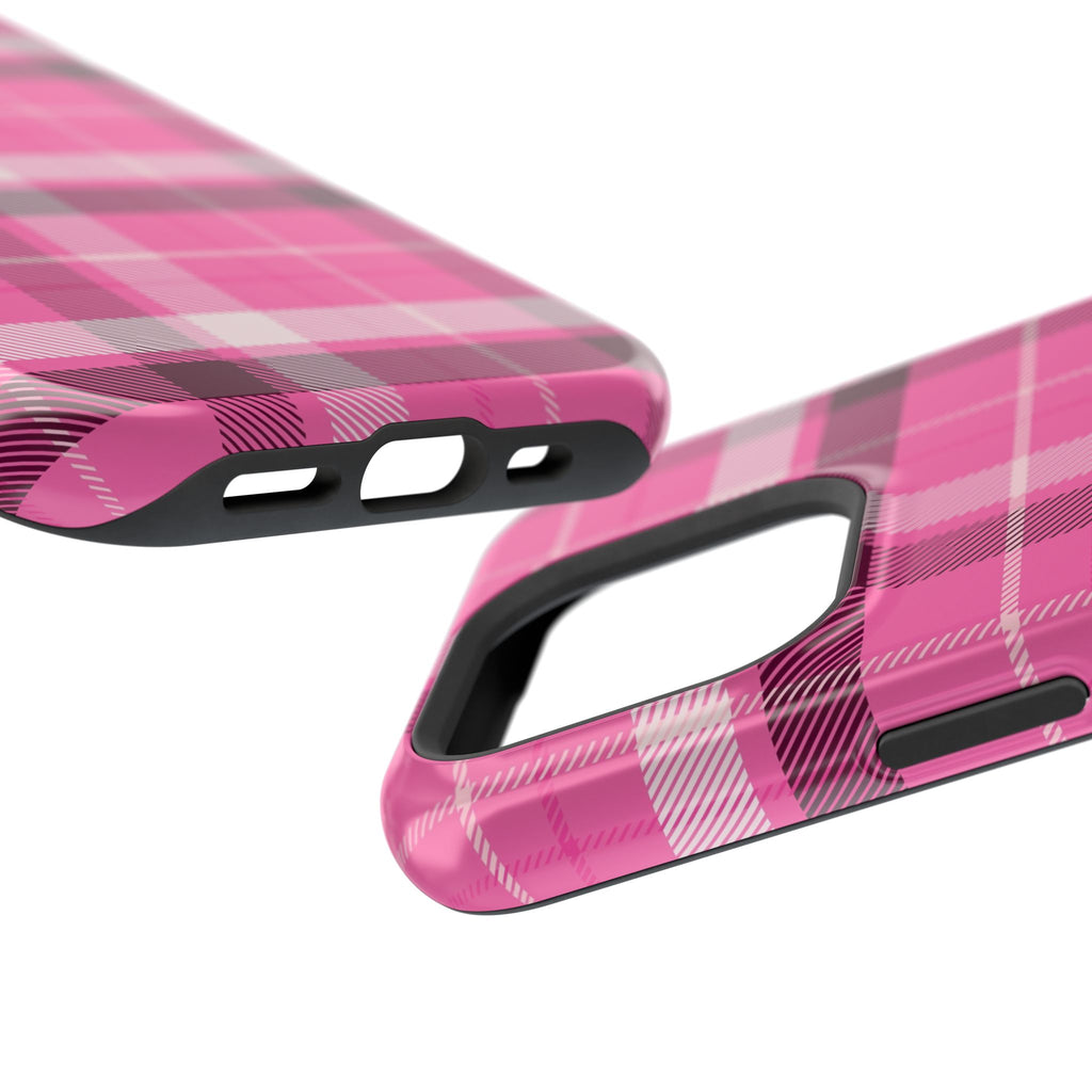 Pink Plaid Tough iPhone Case