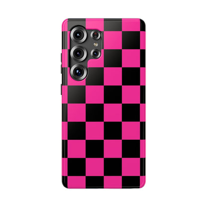 Pink Grid Tough Samsung Case