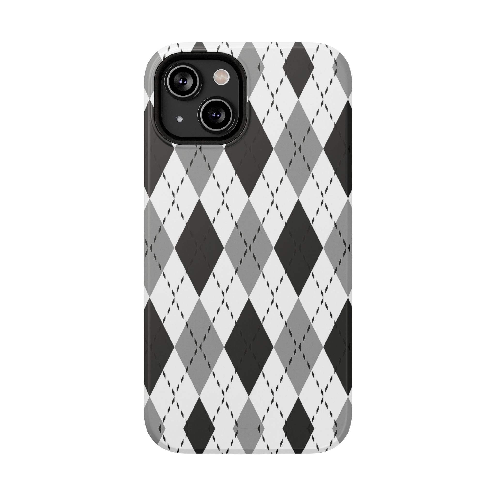 Monochrome Argyle Tough iPhone Case