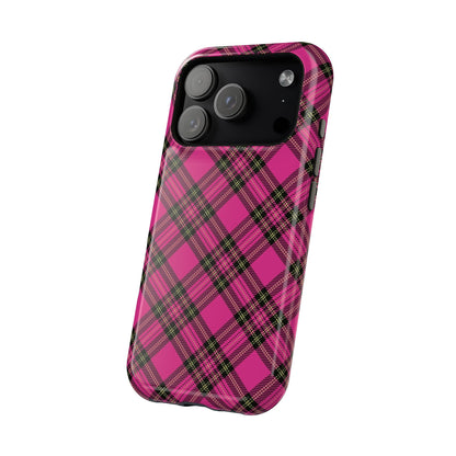 Pink Tartan MagSafe Tough iPhone Case