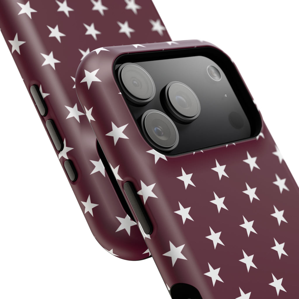 Maroon Stars Tough iPhone Case