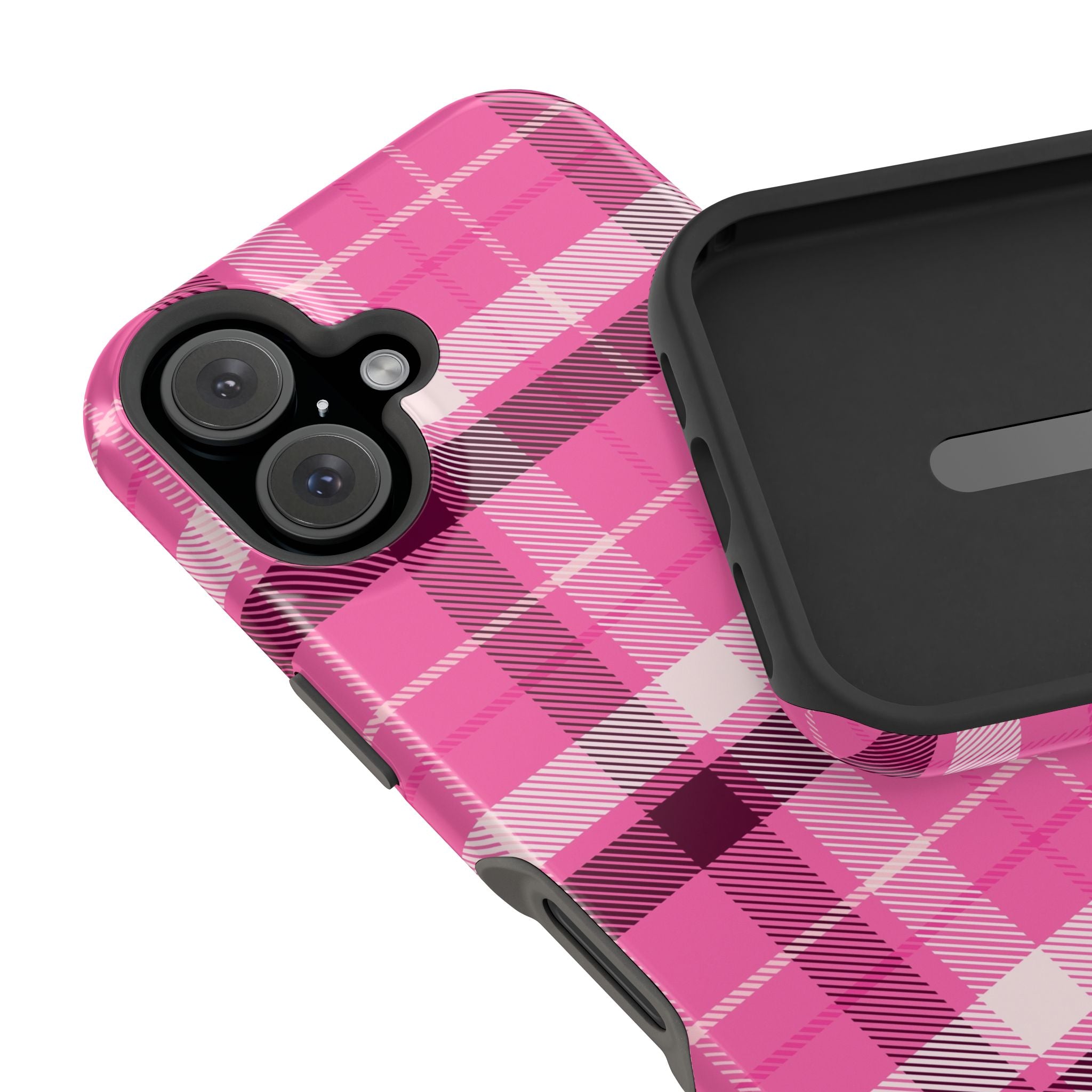 Pink Plaid Tough iPhone Case