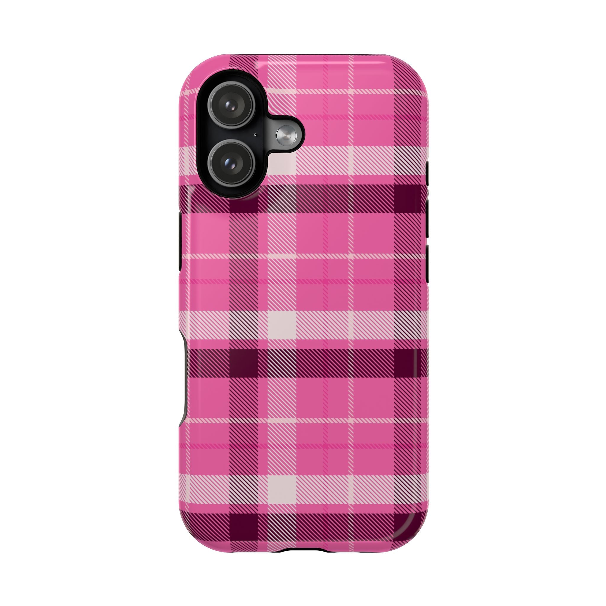 Pink Plaid Tough iPhone Case
