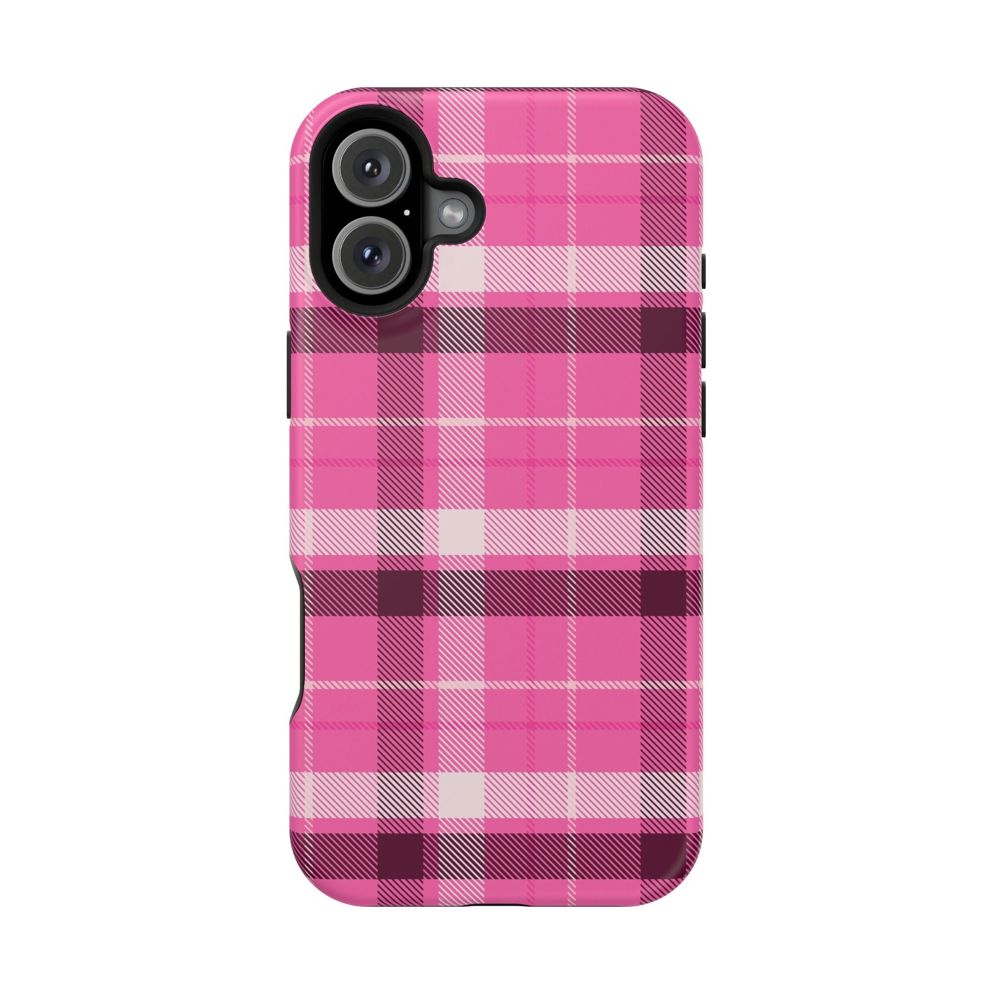 Pink Plaid Tough iPhone Case