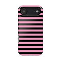 Light Pink and Black Stripes Tough iPhone Case