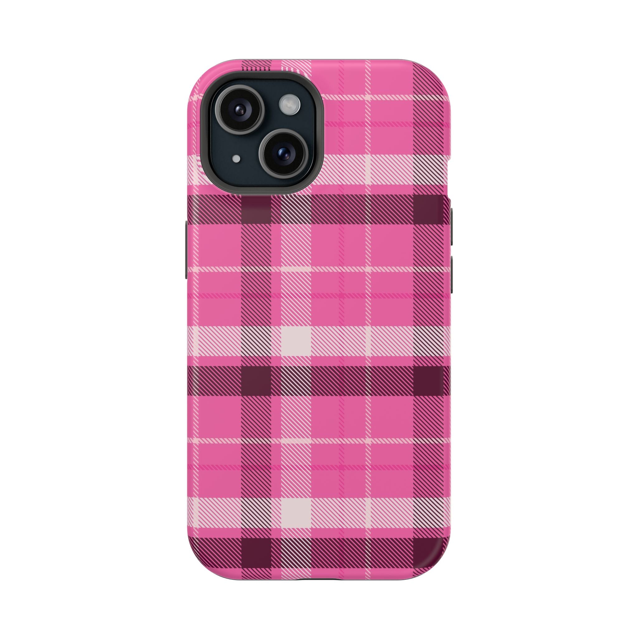 Pink Plaid Tough iPhone Case