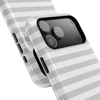 White and Grey Stripes MagSafe Tough iPhone Case