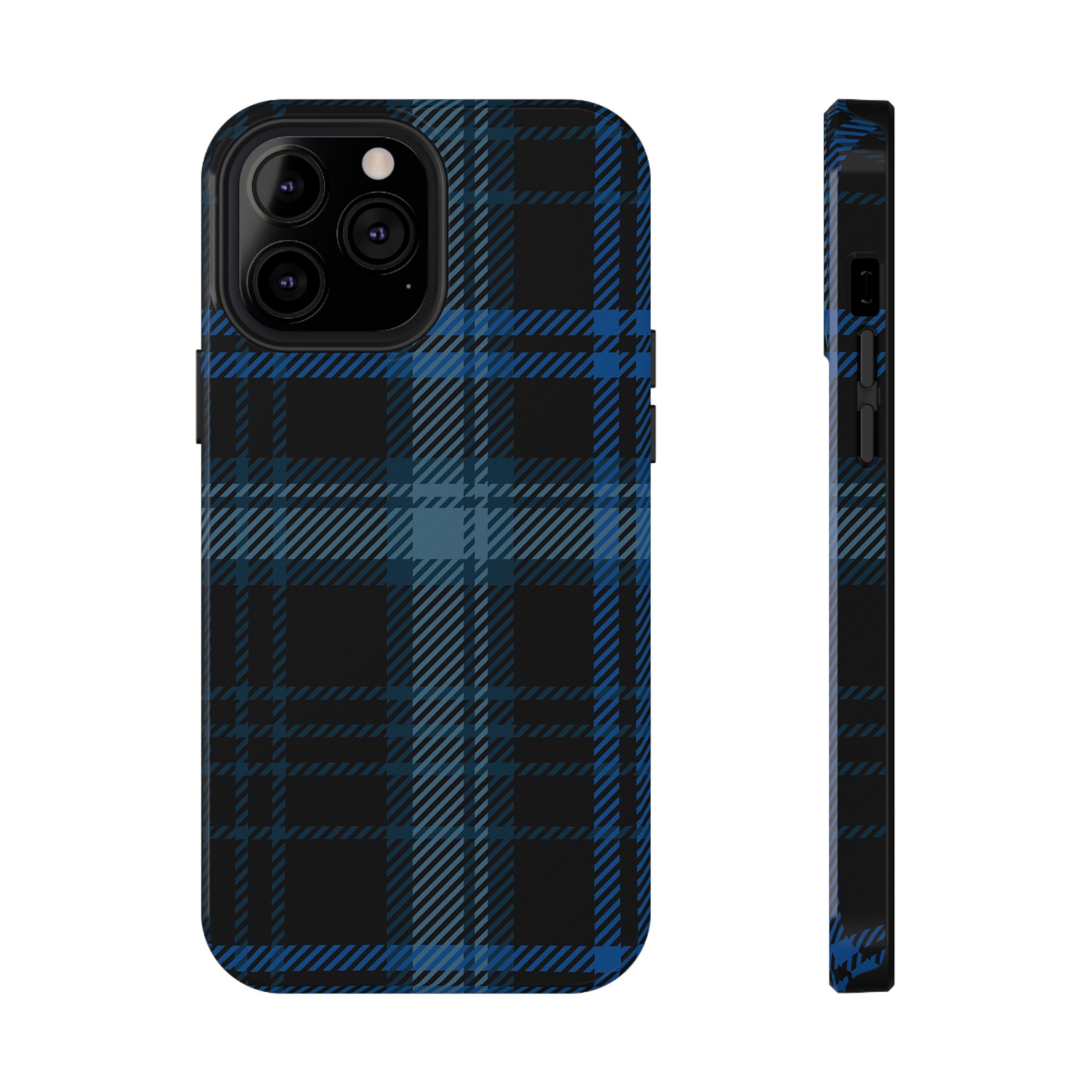 Blue Plaid Tough iPhone Case