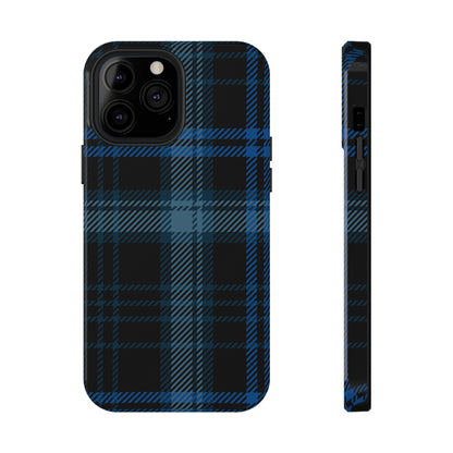 Blue Plaid MagSafe Tough iPhone Case
