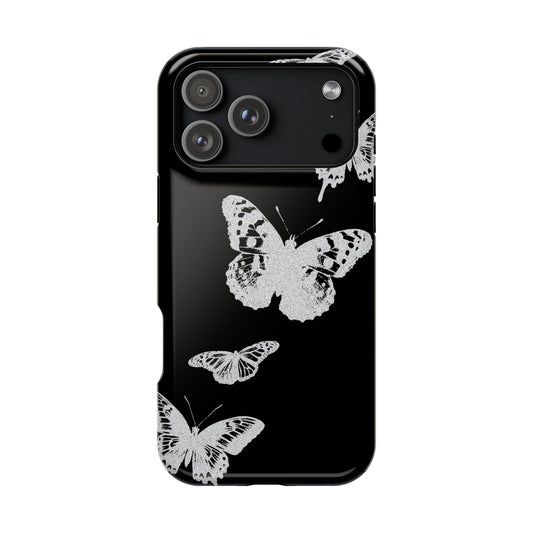 White Butterflies MagSafe Tough iPhone Case