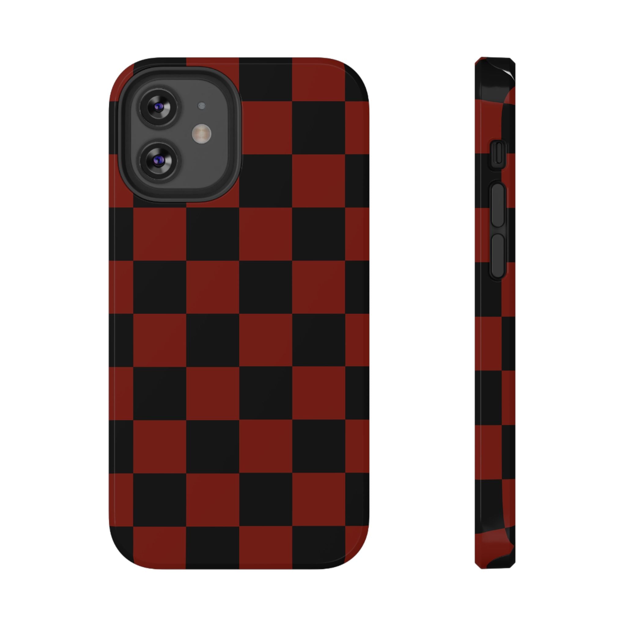 Red Grid Tough iPhone Case