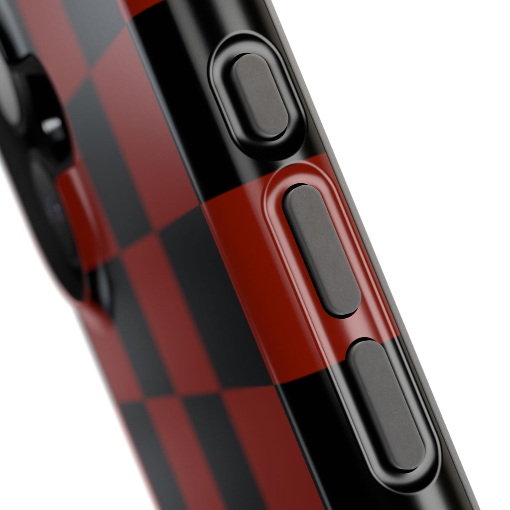 Red Grid Tough iPhone Case